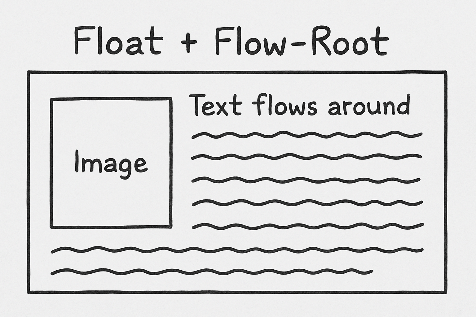 Floating with text wrapping around it